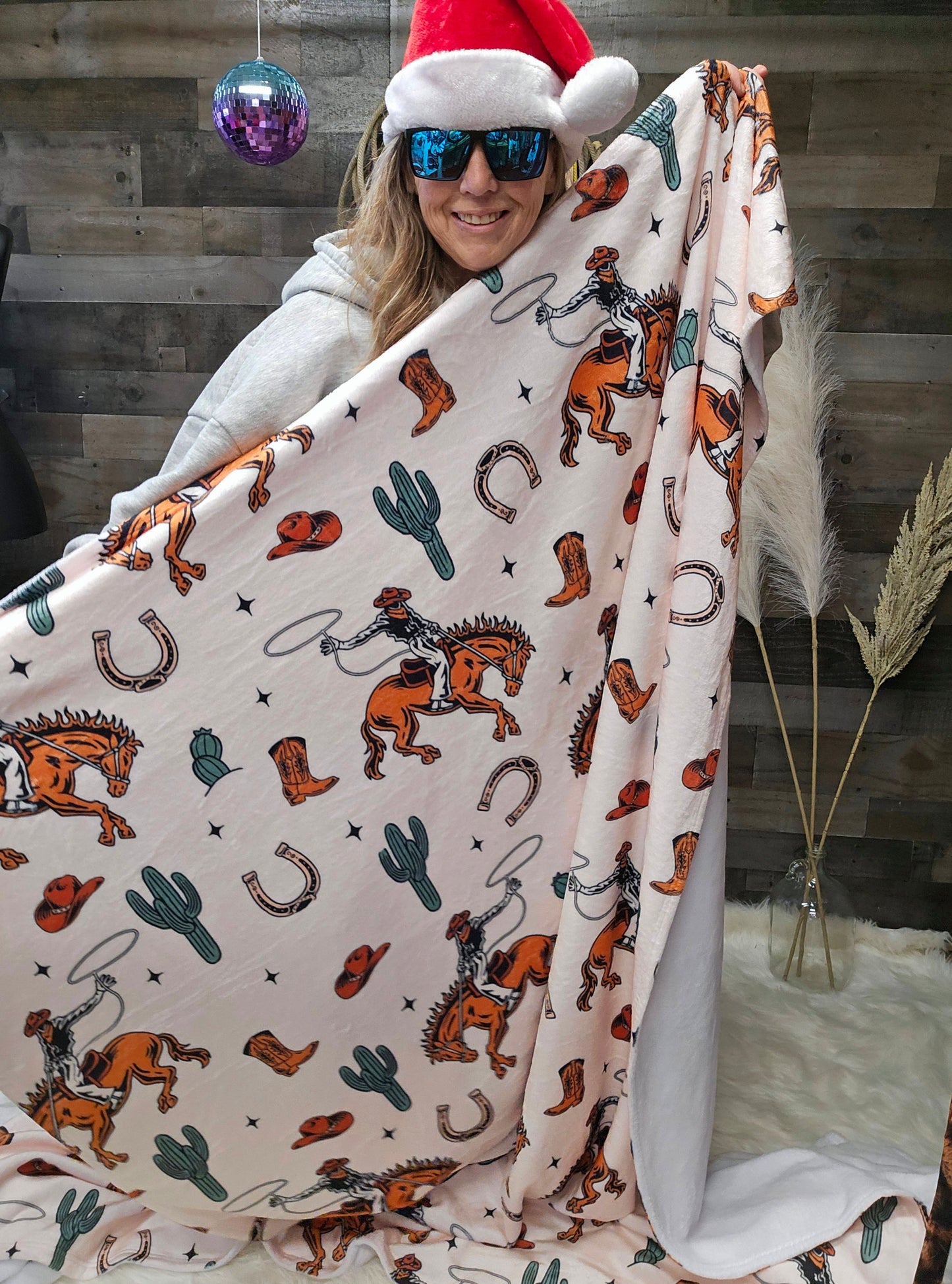 Rodeo Cowboy Throw Blanket Ultra-Soft Micro Fleece Blanket 60" x 80" Made in America