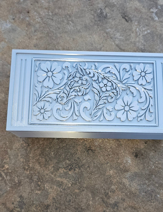 3d Print Silver Tooled Horse Trinket Gift Box with free horse keychain