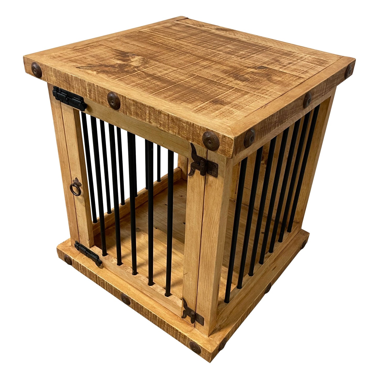 Oasis Small Rustic Dog Wood Kennel in Medium Wax