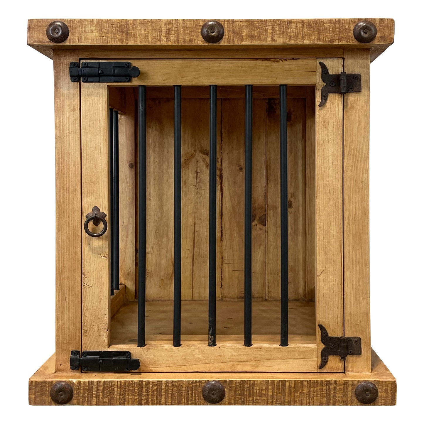 Oasis Small Rustic Dog Wood Kennel in Medium Wax
