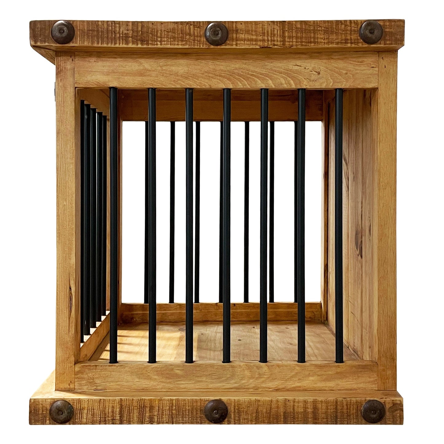 Oasis Small Rustic Dog Wood Kennel in Medium Wax