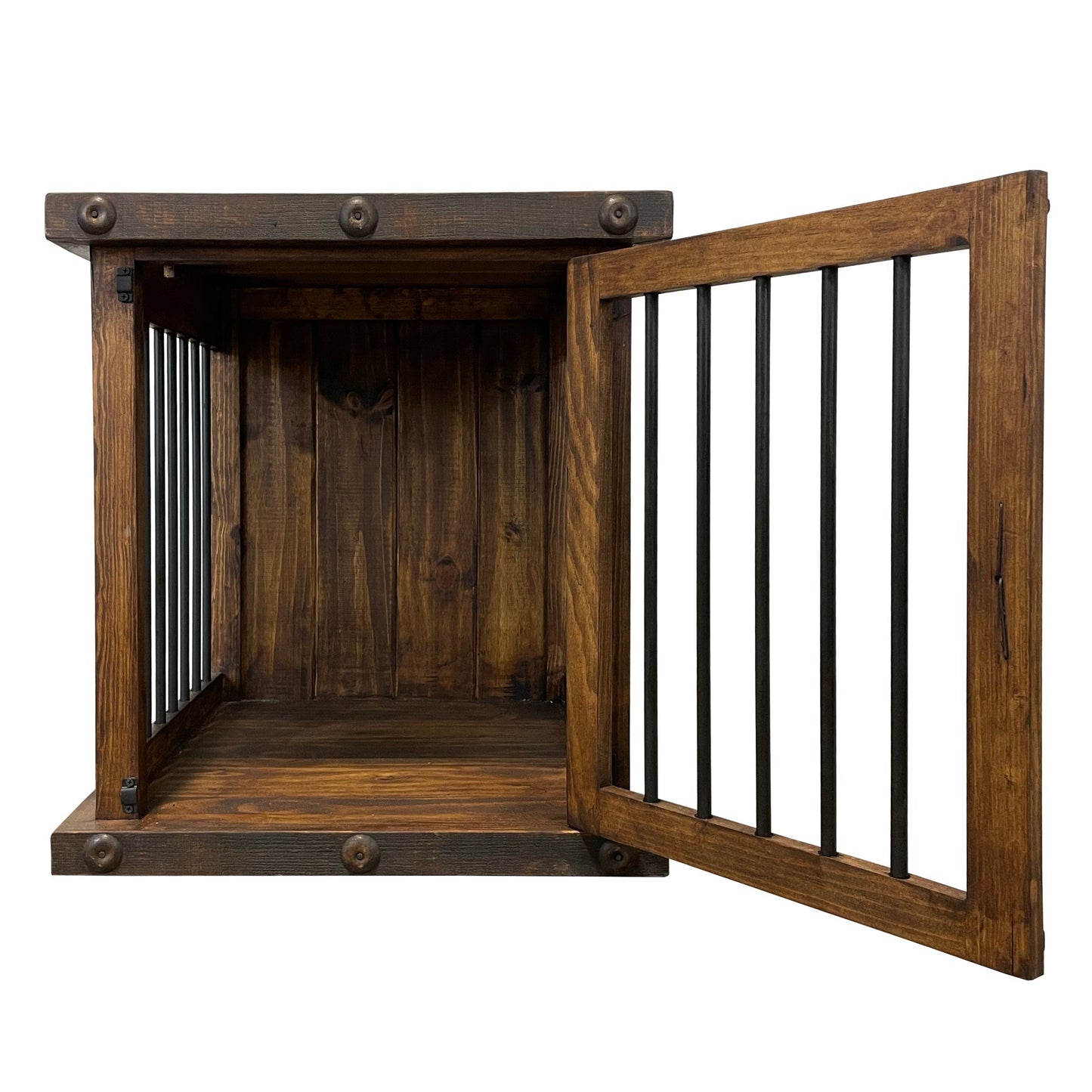 Oasis Small Rustic Dog Wood Kennel in Dark Wax