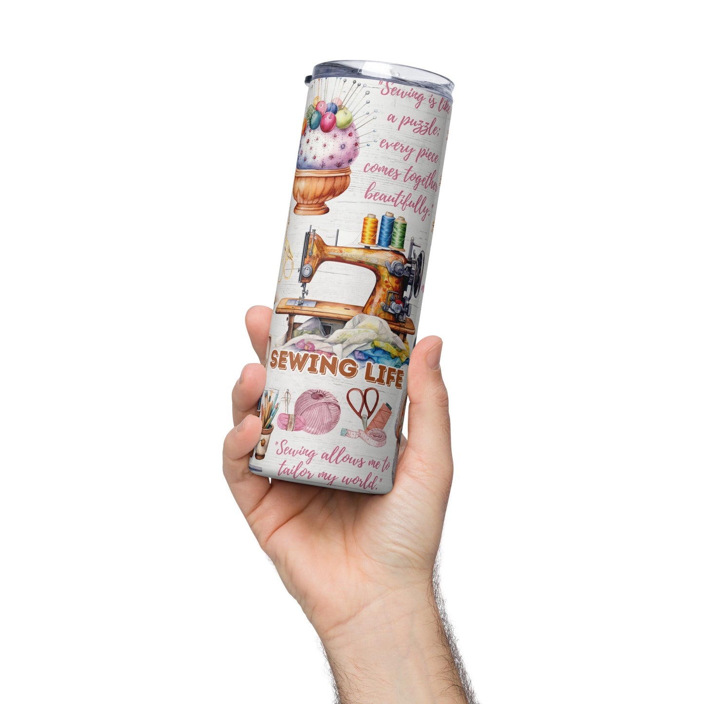 Seamstress Quilt Life Stainless steel tumbler