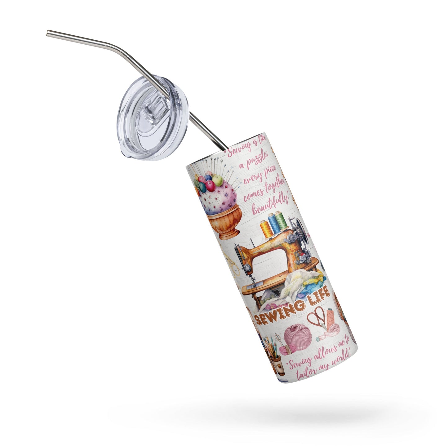 Seamstress Quilt Life Stainless steel tumbler
