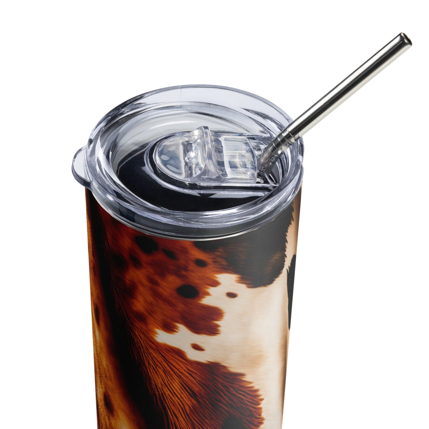 Cow Hide 3 D Print Stainless steel tumbler