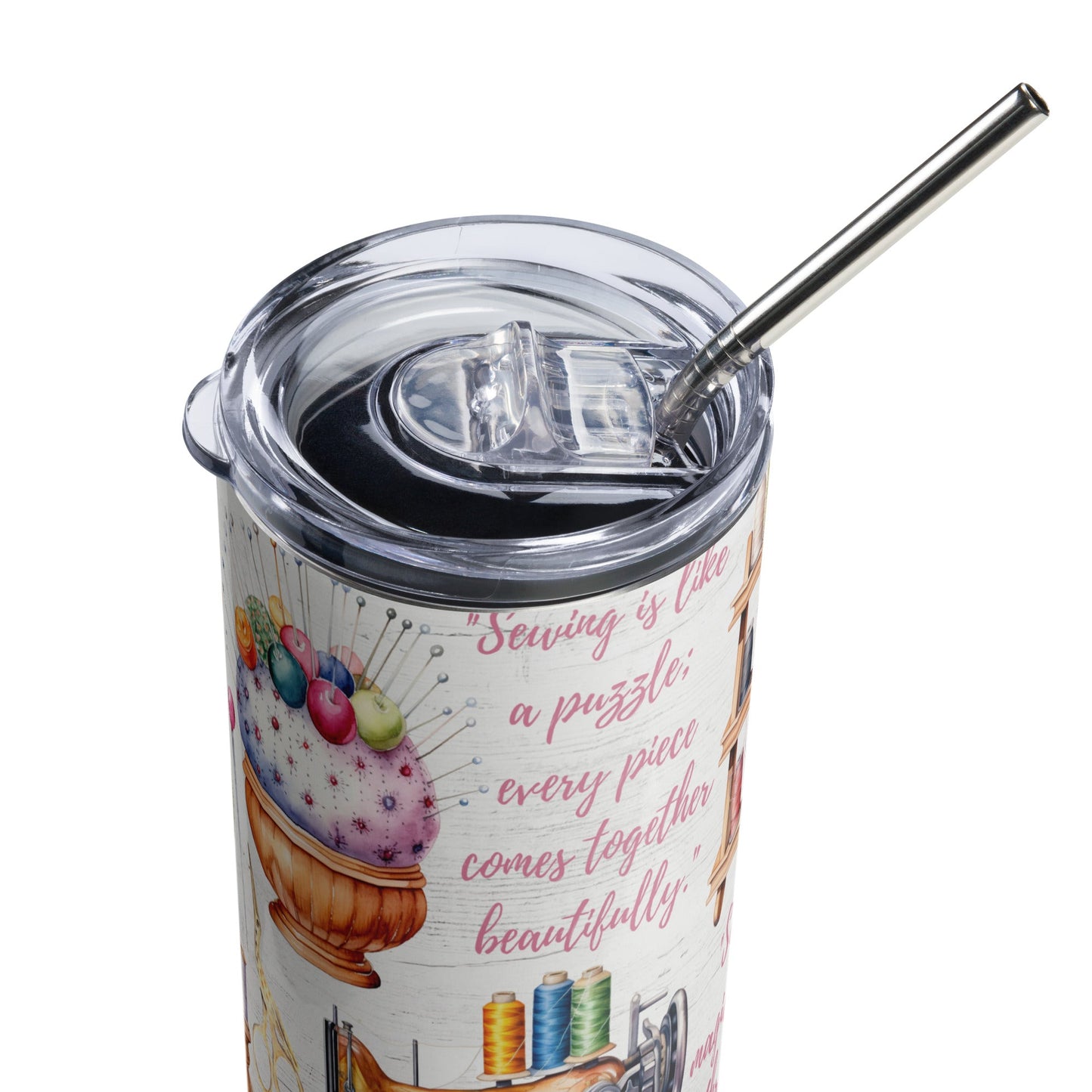 Seamstress Quilt Life Stainless steel tumbler