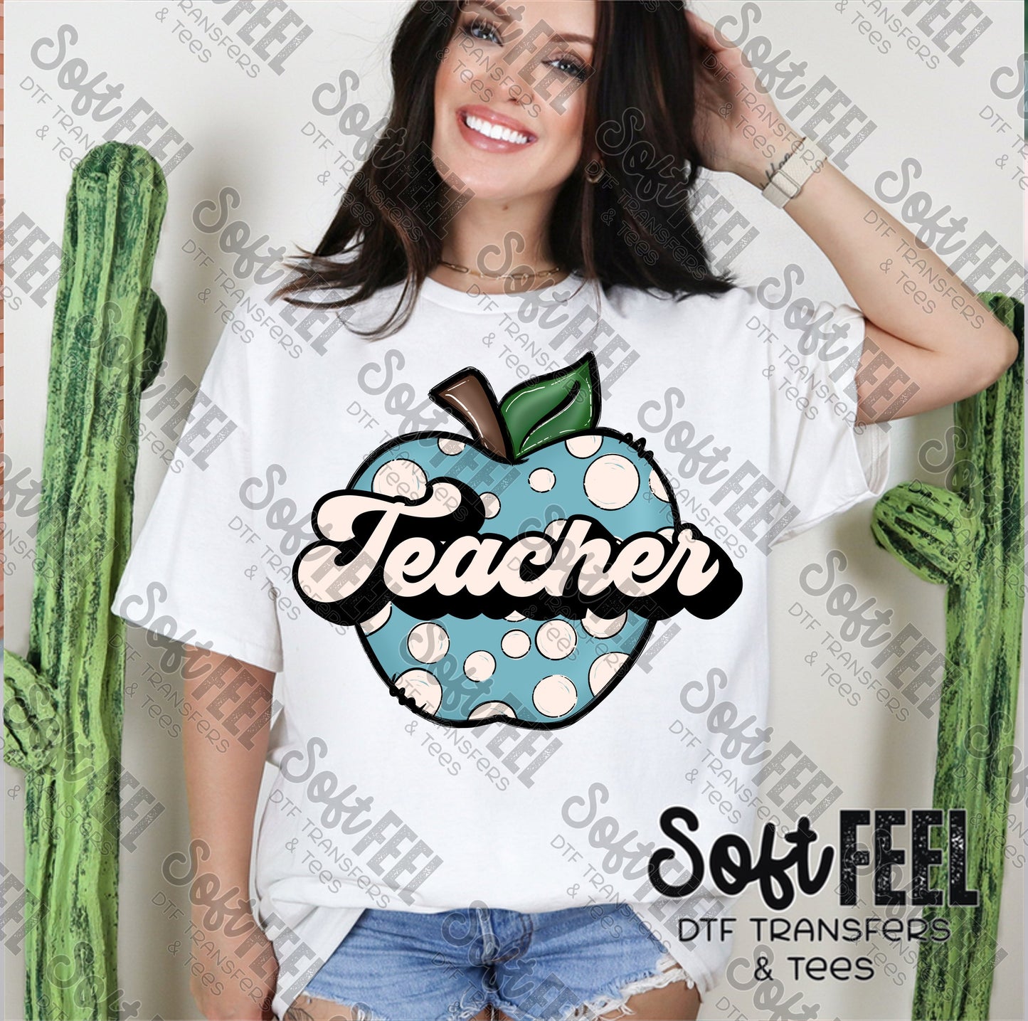 Teacher Apple - School and Teacher - Direct To Film Transfer / DTF - Heat Press Clothing Transfer