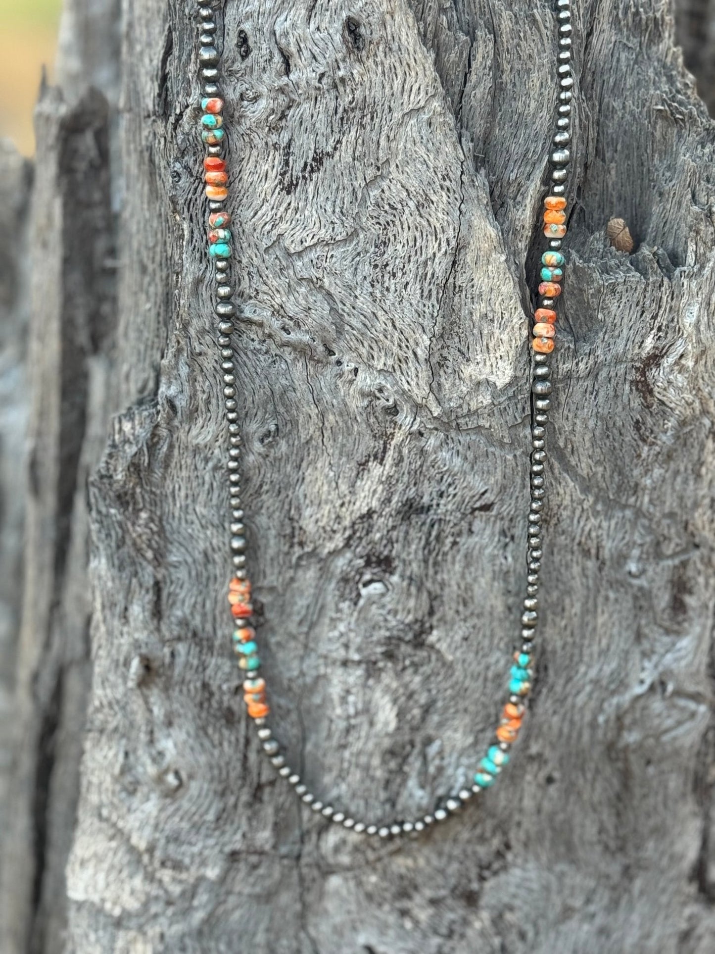 Triple Shot Spiny Oyster Beads Necklace