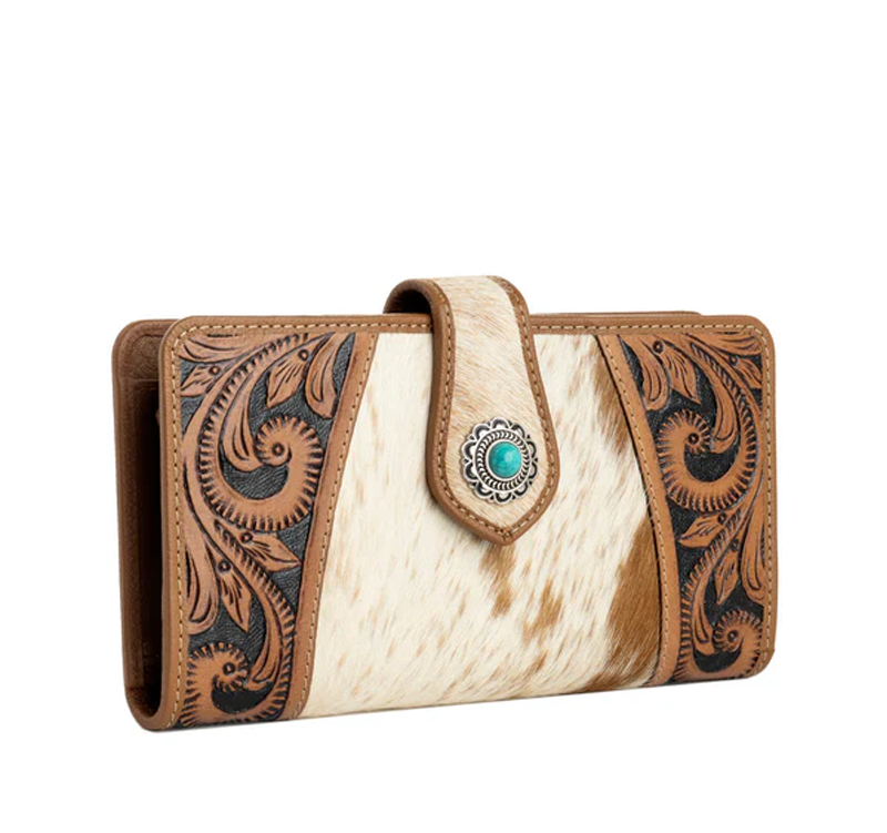 Hair on Hide Genetic Hand-Tooled Bag by Myra Bag
