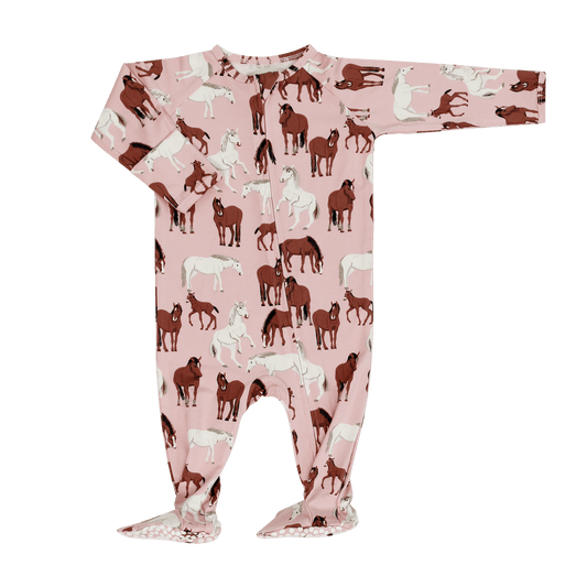 Wild Horses Zipper Footie