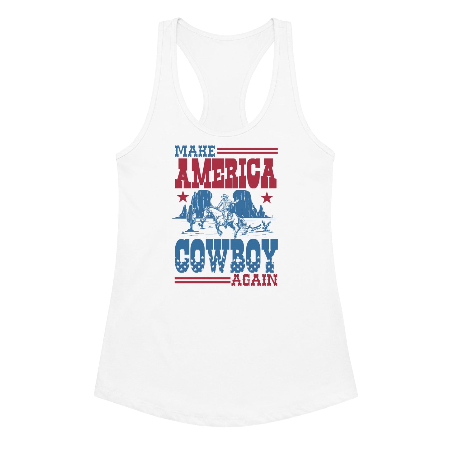 Make America Cowboy Again Women’s fitted Racerback Tank Top