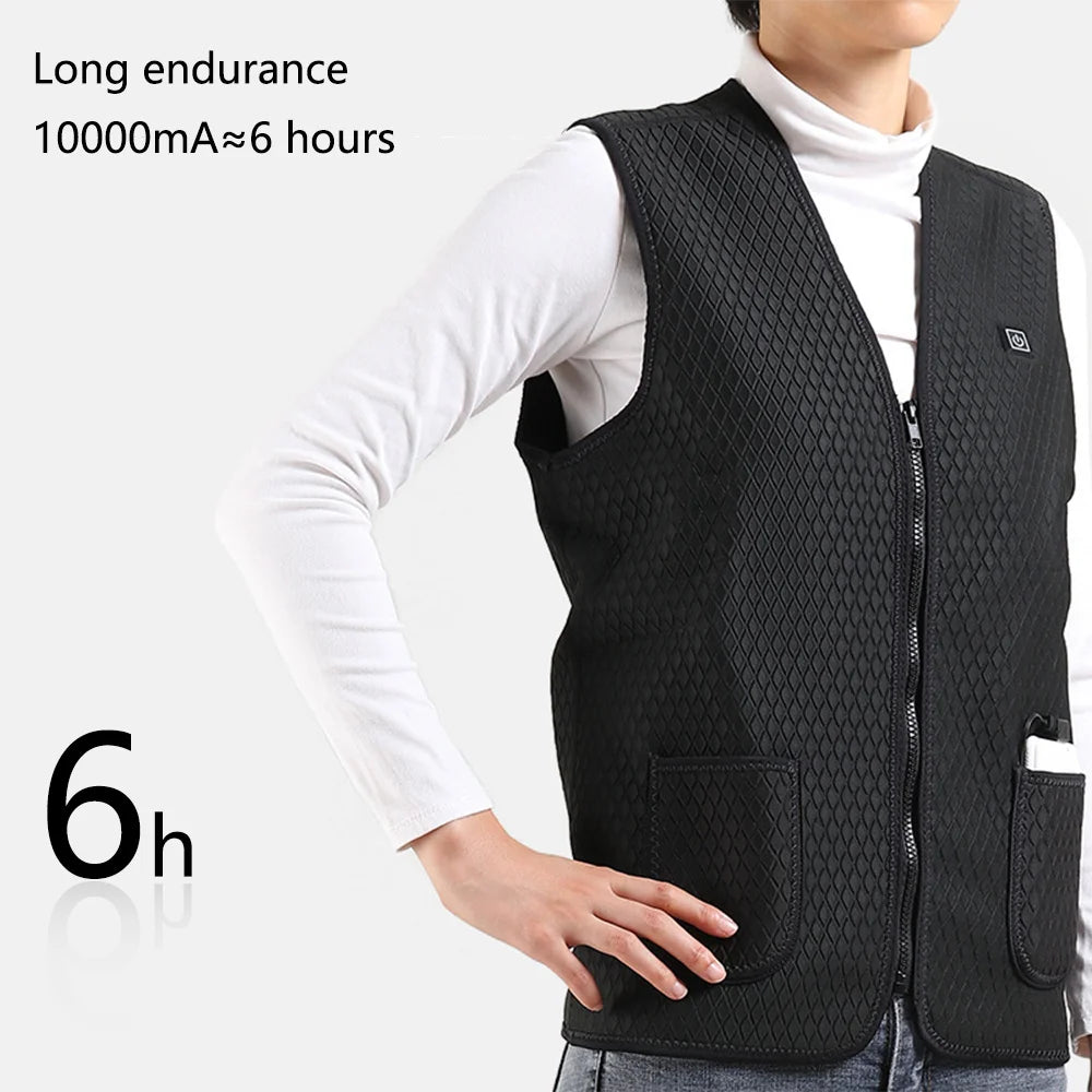 Electric Heated Vest USB Heated Jacket Winter Jacket Women Men V Neck Thermal Vest Vestes Veste Femme Self Heating Vests