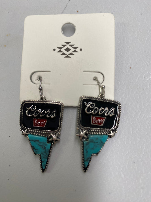 Cold as The Rockies Turquoise Bolt Earrings