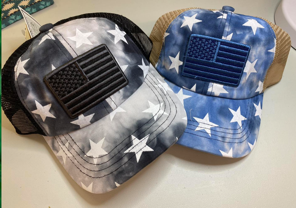 Pony Tail and Other Ball Caps!! Western, American Flag and so much more