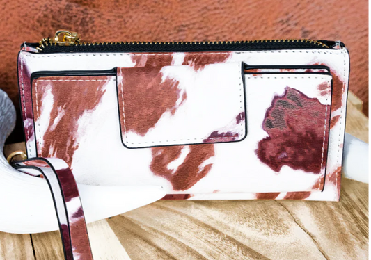 Til The Cows Come Home Faux Leather Wristlet Wallet