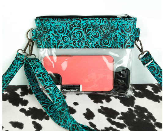 Turquoise Clear Crossbody