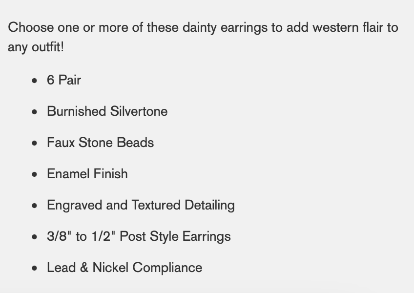 Fuchsia Chattahoochee Stud Earrings 6 pair set