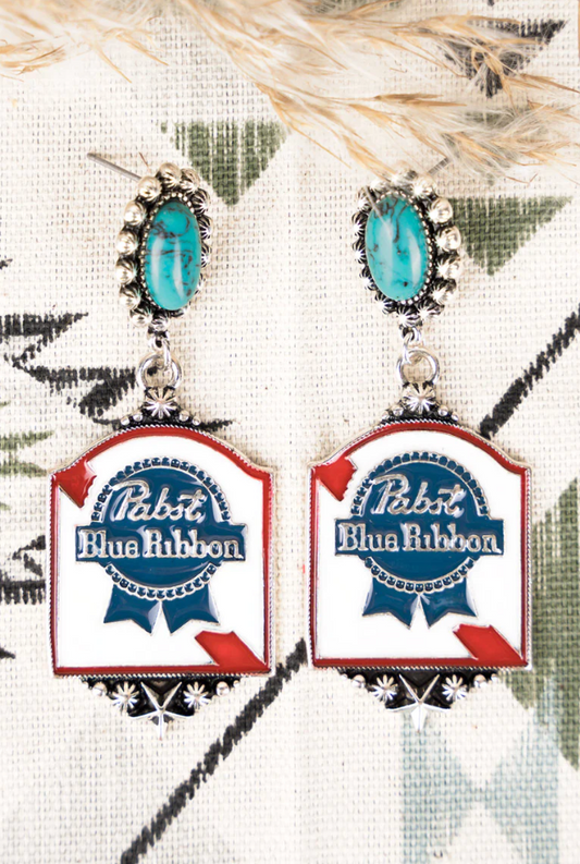 BLUE RIBBON MOMENTS TURQUOISE EARRINGS