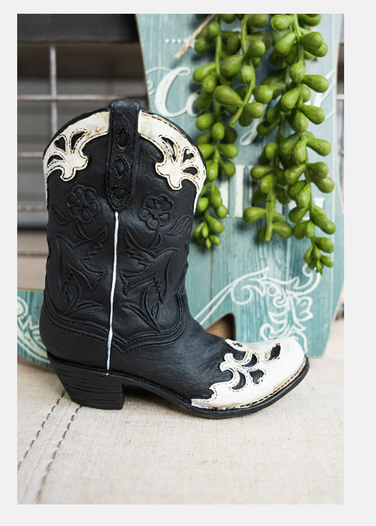 Freestanding Resin Cowboy Boots