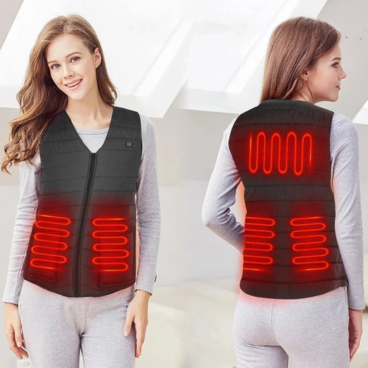 Electric Heated Vest USB Heated Jacket Winter Jacket Women Men V Neck Thermal Vest Vestes Veste Femme Self Heating Vests
