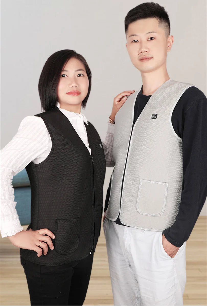 Electric Heated Vest USB Heated Jacket Winter Jacket Women Men V Neck Thermal Vest Vestes Veste Femme Self Heating Vests