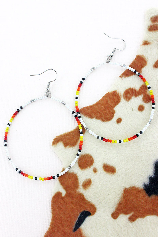 Twilight Seed Bead Hoop Earrings