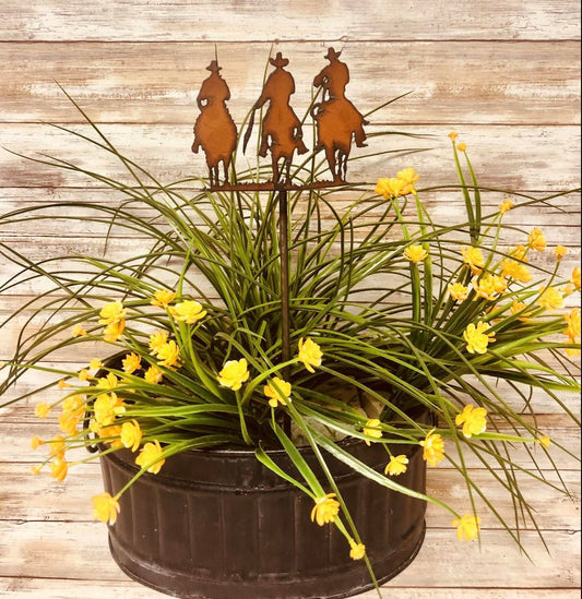 Western Outlaw Cowboys Garden Stake